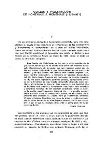 Guillén y Valle Inclán: de homenaje a homenaje (1923-1977) | Biblioteca Virtual Miguel de Cervantes