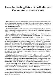 La evolución lingüística de Valle-Inclán / José Manuel García de la Torre | Biblioteca Virtual Miguel de Cervantes