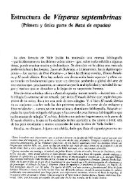 Estructura de "Vísperas septembrinas" (Primera y única parte de "Baza de espadas") / Ángela Ena Bordonada | Biblioteca Virtual Miguel de Cervantes
