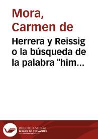 Herrera y Reissig o la búsqueda de la palabra "himética" / Carmen de Mora | Biblioteca Virtual Miguel de Cervantes