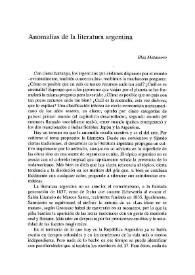 Anomalías de la literatura argentina / Blas Matamoro | Biblioteca Virtual Miguel de Cervantes