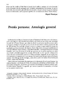 Poesía peruana: Antología general / Eduardo Chirinos | Biblioteca Virtual Miguel de Cervantes