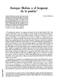 Enrique Molina o el lenguaje de la pasión / Juan Malpartida | Biblioteca Virtual Miguel de Cervantes
