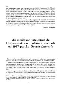 "El meridiano intelectual de Hispanoamérica": polémica suscitada en 1927 por "La Gaceta Literaria" / José Carlos González Boixo | Biblioteca Virtual Miguel de Cervantes