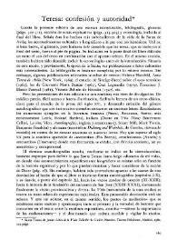 Teresa: confesión y autoridad / Antonio Carreño | Biblioteca Virtual Miguel de Cervantes