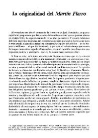 La originalidad del "Martín Fierro" / Rodolfo A. Borello | Biblioteca Virtual Miguel de Cervantes