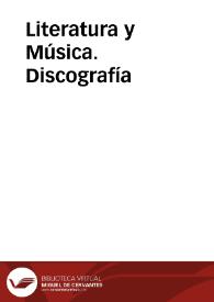 Literatura y Música. Discografía | Biblioteca Virtual Miguel de Cervantes