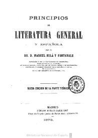 Principios de Literatura general y española / por el Dr. Manuel Milá y Fontanals | Biblioteca Virtual Miguel de Cervantes