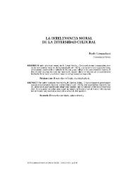 La irrelevancia moral de la diversidad cultural / Paolo Comanducci | Biblioteca Virtual Miguel de Cervantes