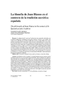 La filosofía de Juan Blanco en el contexto de la tradición socrática española | Biblioteca Virtual Miguel de Cervantes
