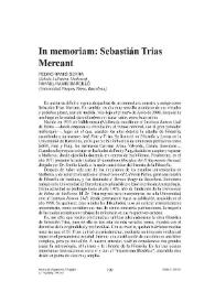 In memoriam: Sebastián Trías Mercant | Biblioteca Virtual Miguel de Cervantes