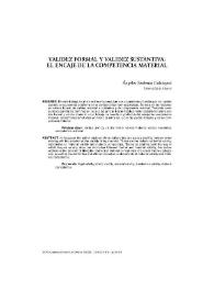 Validez formal y validez sustantiva: el encaje de la competencia material | Biblioteca Virtual Miguel de Cervantes