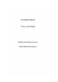 Antología poética / Manuel Monterrey; edición, introducción y notas de Manuel Simón Viola Morato | Biblioteca Virtual Miguel de Cervantes