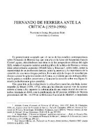 Fernando de Herrera ante la crítica (1959-1996) | Biblioteca Virtual Miguel de Cervantes