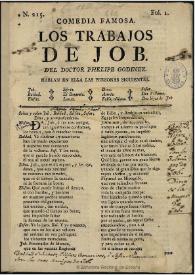 Comedia famosa. Los trabajos de Job / del doctor Phelipe Godine | Biblioteca Virtual Miguel de Cervantes