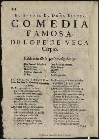 El guante de doña Blanca / de Lope de Vega Carpio | Biblioteca Virtual Miguel de Cervantes