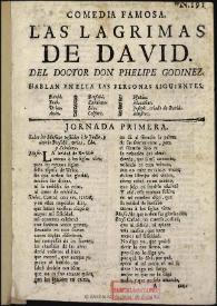 Las lagrimas de David / del doctor don Phelipe Godinez | Biblioteca Virtual Miguel de Cervantes