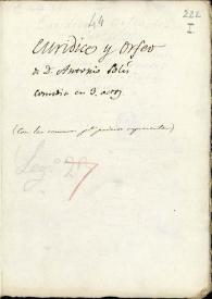 Euridice y Orfeo [1662] / de don Antonio de Solis | Biblioteca Virtual Miguel de Cervantes