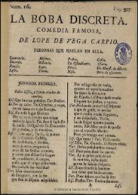 La boba discreta / comedia famosa de Lope de Vega Carpio | Biblioteca Virtual Miguel de Cervantes
