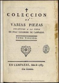 Colección de varias piezas relativas a la obra de Fray Gerundio de Campazas. Tomo tercero | Biblioteca Virtual Miguel de Cervantes