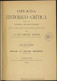 Ojeada histórico crítica sobre la poesía ecuatoriana desde su época más remota hasta nuestros días / Juan León Mera | Biblioteca Virtual Miguel de Cervantes
