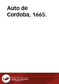 Auto de Cordoba, 1665. | Biblioteca Virtual Miguel de Cervantes