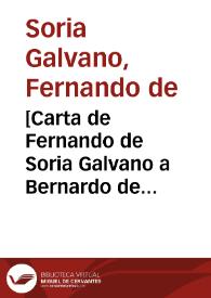 [Carta de Fernando de Soria Galvano a Bernardo de Toro, Córdoba 13-07-1622]. | Biblioteca Virtual Miguel de Cervantes