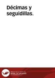 Décimas y seguidillas. | Biblioteca Virtual Miguel de Cervantes