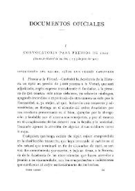 Convocatoria para premios de 1922 / Juan Pérez de Guzmán y Gallo | Biblioteca Virtual Miguel de Cervantes
