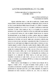 "La otra generación del 27" y el cine : conferencia leída en la Universidad de Vigo (noviembre, 2009) / Juan Antonio Ríos Carratalá | Biblioteca Virtual Miguel de Cervantes