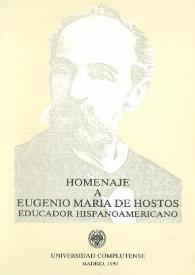 Homenaje a Eugenio María de Hostos: pensador hispanoamericano / Ramón-Darío Molinary | Biblioteca Virtual Miguel de Cervantes
