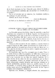 Informe acerca de las obras de conservación de la Cueva de Altamira / Maura, G. | Biblioteca Virtual Miguel de Cervantes