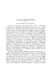 Dos cartas de Carlos II / Julio Puyol | Biblioteca Virtual Miguel de Cervantes