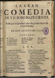 De vn bobo haze ciento [1681] / de Don Antonio de Solís | Biblioteca Virtual Miguel de Cervantes