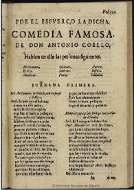 Por el esfuerço la dicha ... / de don Antonio Coello | Biblioteca Virtual Miguel de Cervantes
