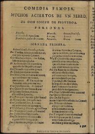 Muchos aciertos de un yerro | Biblioteca Virtual Miguel de Cervantes