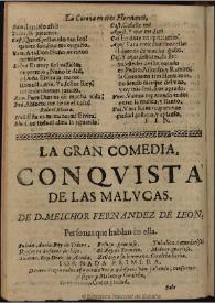 Conquista de las Malucas / de Don Melchor de Leon | Biblioteca Virtual Miguel de Cervantes