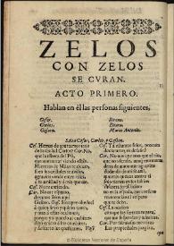 Zelos con zelos se curan | Biblioteca Virtual Miguel de Cervantes