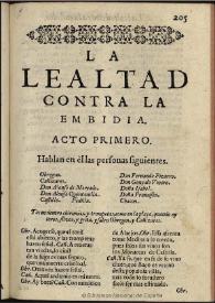 La lealtad contra la embidia | Biblioteca Virtual Miguel de Cervantes