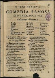 El lego de Alcalá / de Luis Velez de Guevara | Biblioteca Virtual Miguel de Cervantes