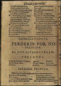 Perderse por no perderse / de Alvaro Cubillo de Aragon | Biblioteca Virtual Miguel de Cervantes