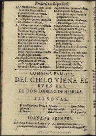 Del cielo viene el buen rey / de don Rodrigo de Herrera | Biblioteca Virtual Miguel de Cervantes