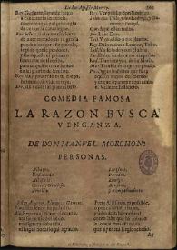 La razon busca venganza / de don Manuel Morchon | Biblioteca Virtual Miguel de Cervantes