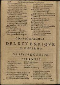 El rey Enrique el enfermo / de seis Ingenios | Biblioteca Virtual Miguel de Cervantes