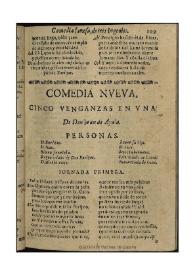 Cinco venganzas en una / de Don Iuan de Ayala | Biblioteca Virtual Miguel de Cervantes