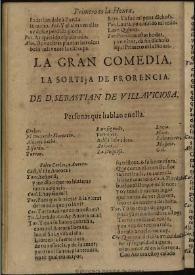 La sortija de Frorencia [sic] / de D. Sebastian de Villaviciosa | Biblioteca Virtual Miguel de Cervantes