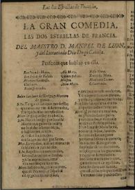 Las dos estrellas de Francia / del Maestro D. Manuel de Leon y del Licenciado Don Diego Calleja | Biblioteca Virtual Miguel de Cervantes