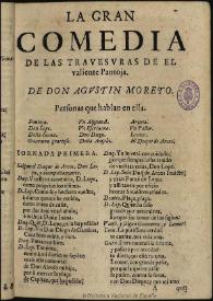 Las trauesuras de el valiente Pantoja / de don Agustin de Moreto | Biblioteca Virtual Miguel de Cervantes