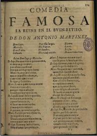 La reyna en el Buen-Retiro / de don Antonio Martinez | Biblioteca Virtual Miguel de Cervantes