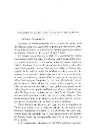 Discurso en elogio del padre Juan de Mariana / Antonio Ballesteros | Biblioteca Virtual Miguel de Cervantes